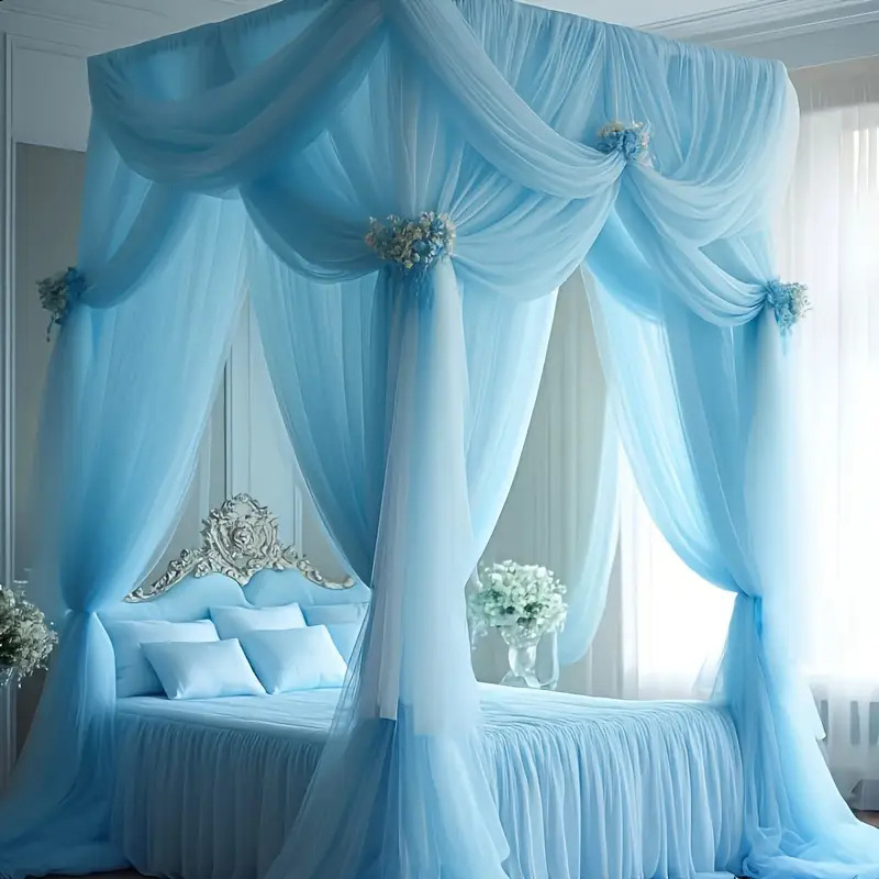 Záves na svadobný oblúk, čiastočne priesvitná gáza, sieťové spracovanie, európsky štýl, polyester