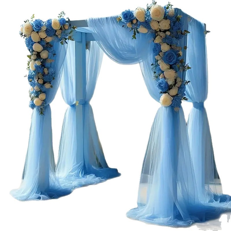 Záves na svadobný oblúk, čiastočne priesvitná gáza, sieťové spracovanie, európsky štýl, polyester