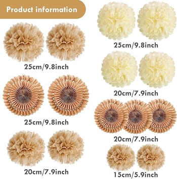 Doplnky pre svadobné prostredie - papierové kvety v guľách, papierové visacie ozdoby, bohémske lustre, stuhy