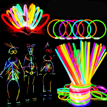Detský svetelný náramok zo svietiacich tyčiniek – DIY hračka, plast, v darčekovom balení, značka Square Music, vhodný na večerné festivaly