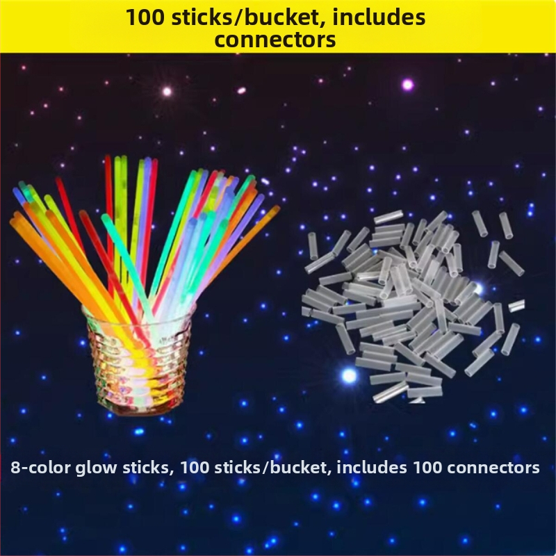 Detský svetelný náramok zo svietiacich tyčiniek – DIY hračka, plast, v darčekovom balení, značka Square Music, vhodný na večerné festivaly