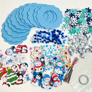 DIY set za zimske cvjetne kreacije s snježnim čovjekom – Materijal: filc; Stil: Božićni; Pogodno za Božić