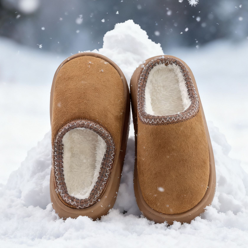 Zimske dječje pamučne papuče s debelom potplatom, casual stil, za uzrast 4-12 godina