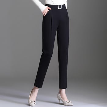 Női harém nadrág magas derékkal, keskeny szabású, nejlon-viszkóz keverék, elasztikus derék, mindennapi nadrág