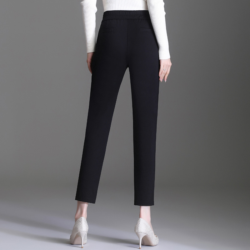 Női harém nadrág magas derékkal, keskeny szabású, nejlon-viszkóz keverék, elasztikus derék, mindennapi nadrág