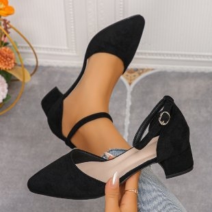 Juostiniai sandalai, viršutinė medžiaga PU, kvadratinė nosis, stilius: natūralios odos kokybė, guminė padas, ruduo 2025