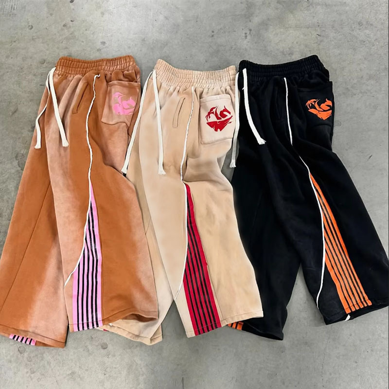 Unisex tepláky so šnúrkou v páse, voľný strih, široké nohavice, zmes polyesteru, mestský hipster štýl, zima 2024