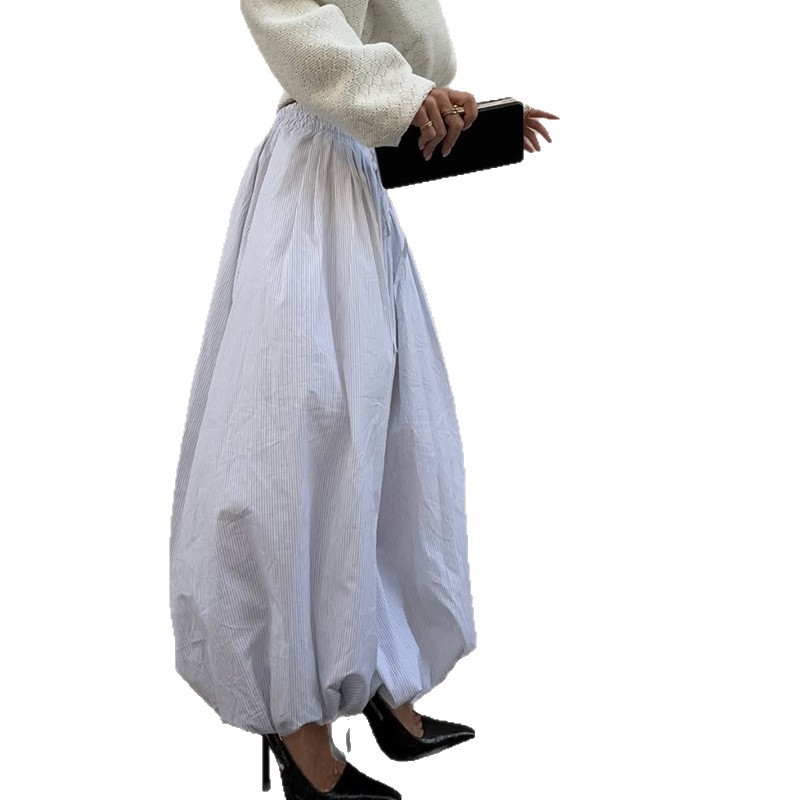 Ženske hlače širokog kroja, visoki struk, dugačke, poliester i elastan, elegantan stil