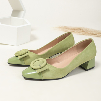 Mary Jane cipele sa četvrtastim vrhom, srednji potpetica 3–6 cm, PU gornji dio, debeli potpetica, bez vezivanja