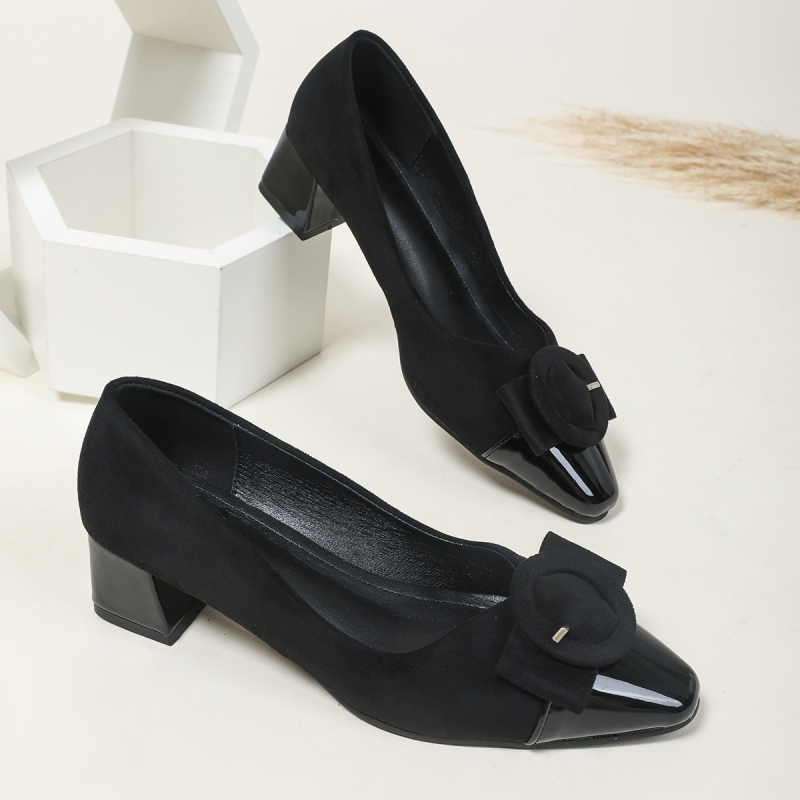 Mary Jane cipele sa četvrtastim vrhom, srednji potpetica 3–6 cm, PU gornji dio, debeli potpetica, bez vezivanja