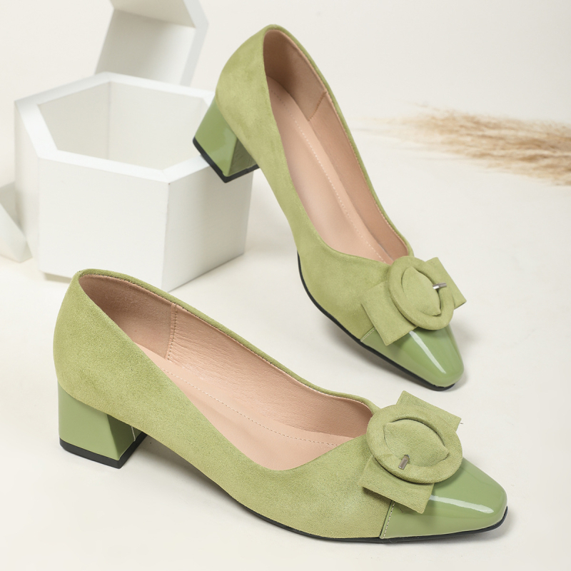 Mary Jane cipele sa četvrtastim vrhom, srednji potpetica 3–6 cm, PU gornji dio, debeli potpetica, bez vezivanja