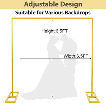 Kovová svadobná oblúková konštrukcia so štvorcovou základňou, nastaviteľný oblúk na balóniky, kartónové balenie, možnosť prispôsobenia