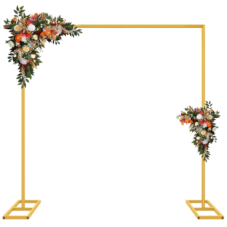 Kovová svadobná oblúková konštrukcia so štvorcovou základňou, nastaviteľný oblúk na balóniky, kartónové balenie, možnosť prispôsobenia