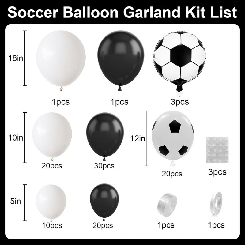 Σετ μπαλονιών λατέξ με θέμα το ποδόσφαιρο για πάρτι — στρογγυλά διακοσμητικά μπαλόνια, μάρκα Pickingge, χωρίς εκτυπωμένο λογότυπο