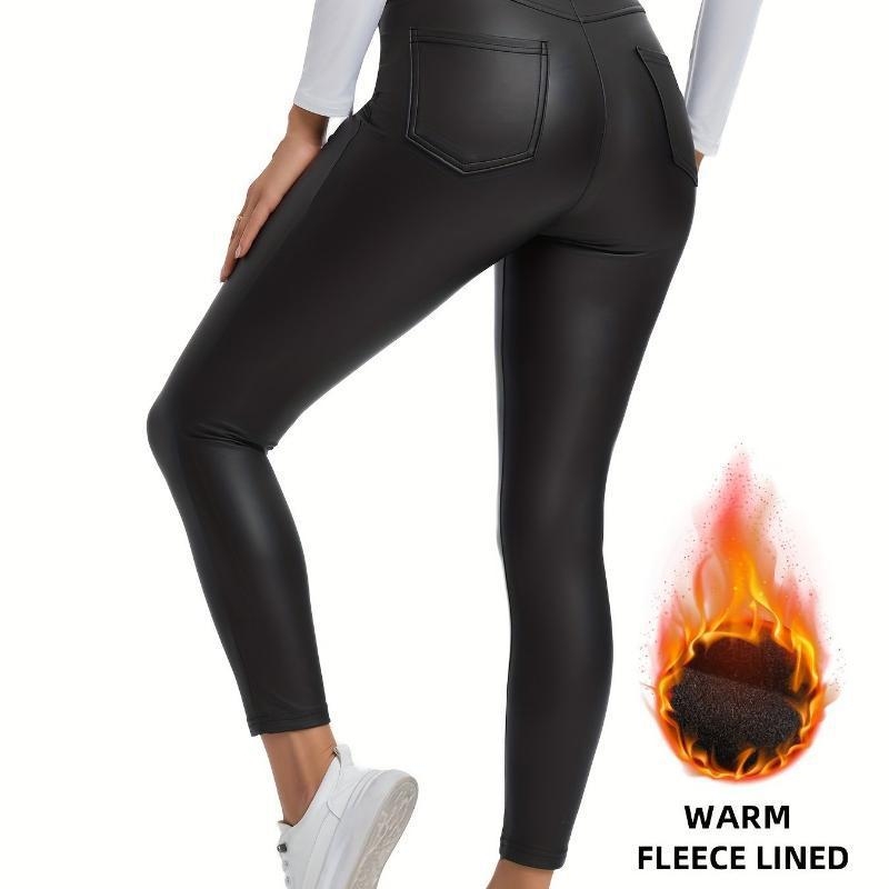 Bőrszűk nadrág zsebekkel, magas derekú, egyenes szárú, rövidre vágott hosszúságú, koreai stílus