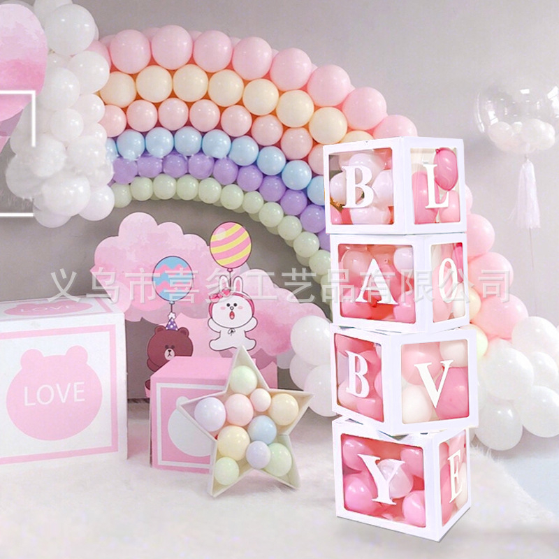 LOVEBABY Priehľadný balónový box – Narodeninové pozadie a dekorácia na stenu pre detskú oslavu