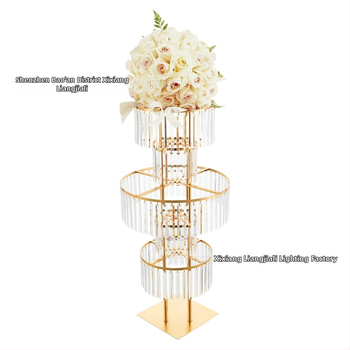 Svadobný dekor na pódium, európsky štýl, stojan na podlahe, pohyblivý kovový umelecký kus s akrylovými kryštálmi