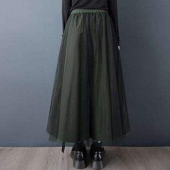 Pracovné nohavice s širokými nohami, patchwork zmes bavlny a polyesteru, vysoký pás, dĺžka 9/10