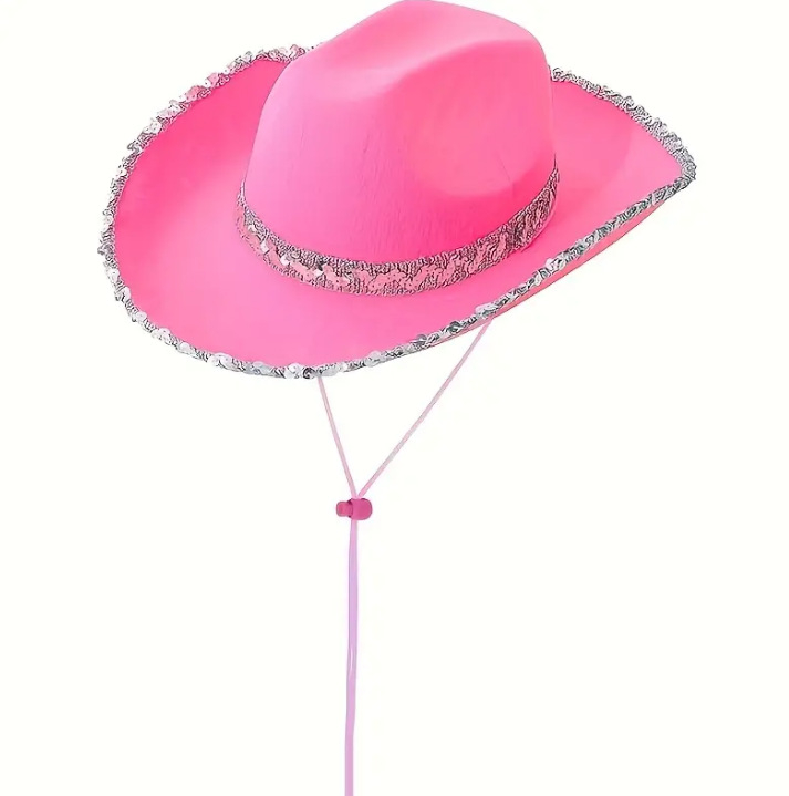 Pălărie de cowboy cu ornament din șal pentru cap, țesătură, cusătură, cod produs GEEGHW5