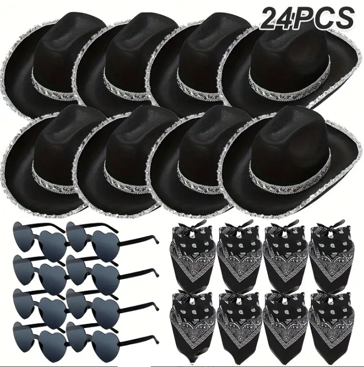 Kovbojská čiapka s lemom šatky na hlavu, látka, šitie, kód produktu GEEGHW5