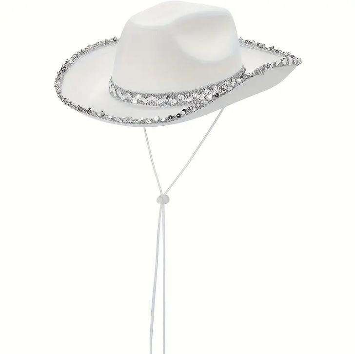 Pălărie de cowboy cu ornament din șal pentru cap, țesătură, cusătură, cod produs GEEGHW5
