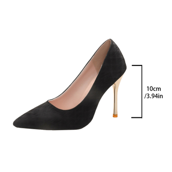 Női magas sarkú cipő, hegyes orr, vékony sarok 6-8 cm, PU felsőrész