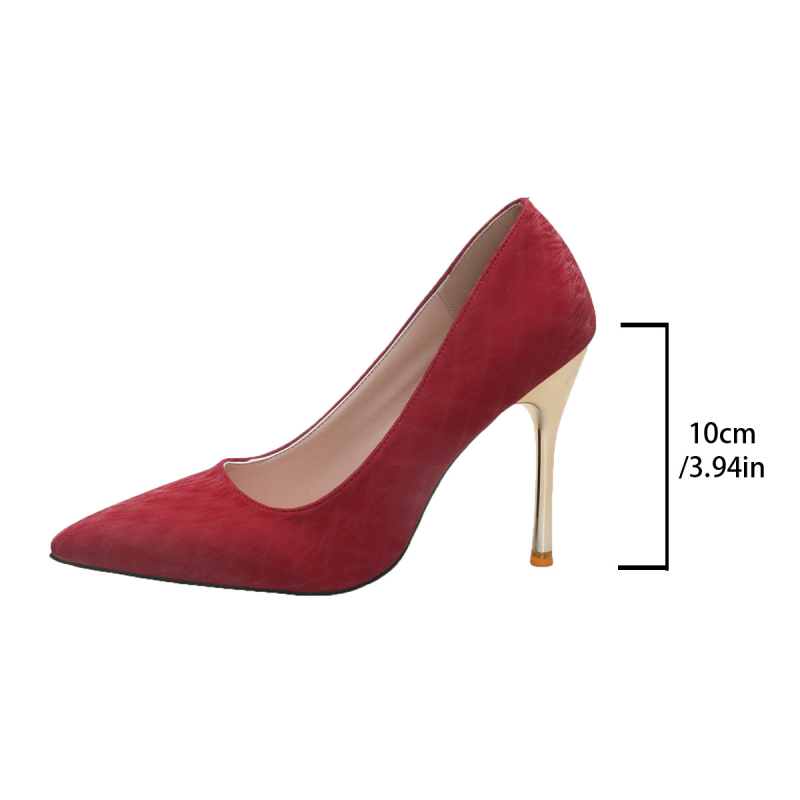 Női magas sarkú cipő, hegyes orr, vékony sarok 6-8 cm, PU felsőrész