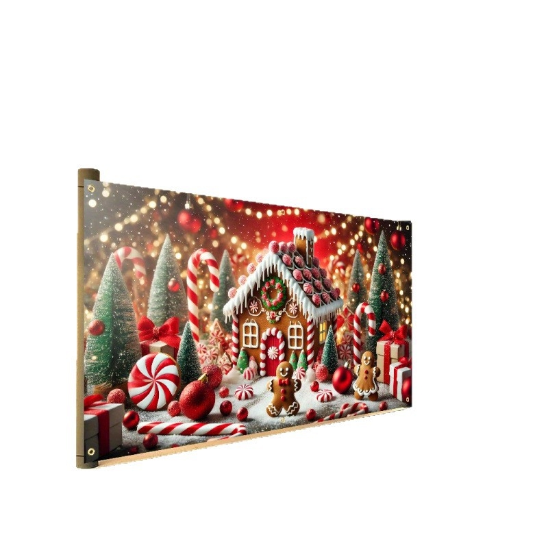 Gingerbread ház karácsonyi háttér — textil anyagú helyszíni dekorrekvizit, termékszám: w, fotózáshoz