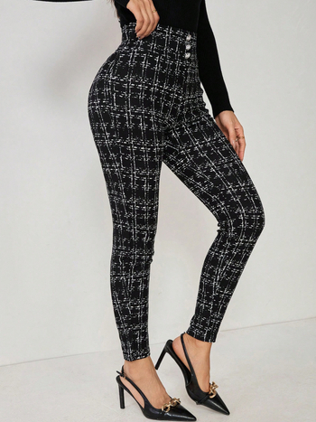 Női magas derékú, egyenes szabású hosszú nadrág, poliészter 95%+, gyűrődésmentes, magas rugalmasság