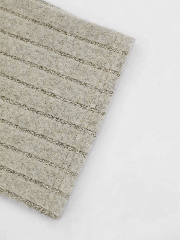 Dámske pletené широкé nohavice na jeseň-zimu, vysoký pás, pruhovaný vzor, polyester s elastanom, stredná hrúbka