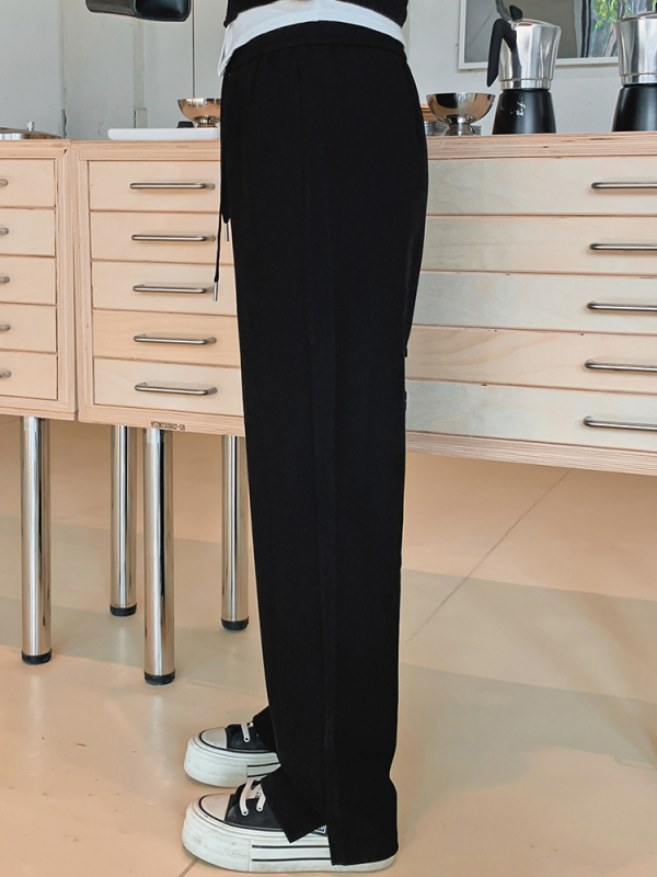 Yizhen Dámske Rovné nohavice s elastickým pásom, 70-80% viskóza a <30% nylon, stredná hrúbka, jeseň 2025