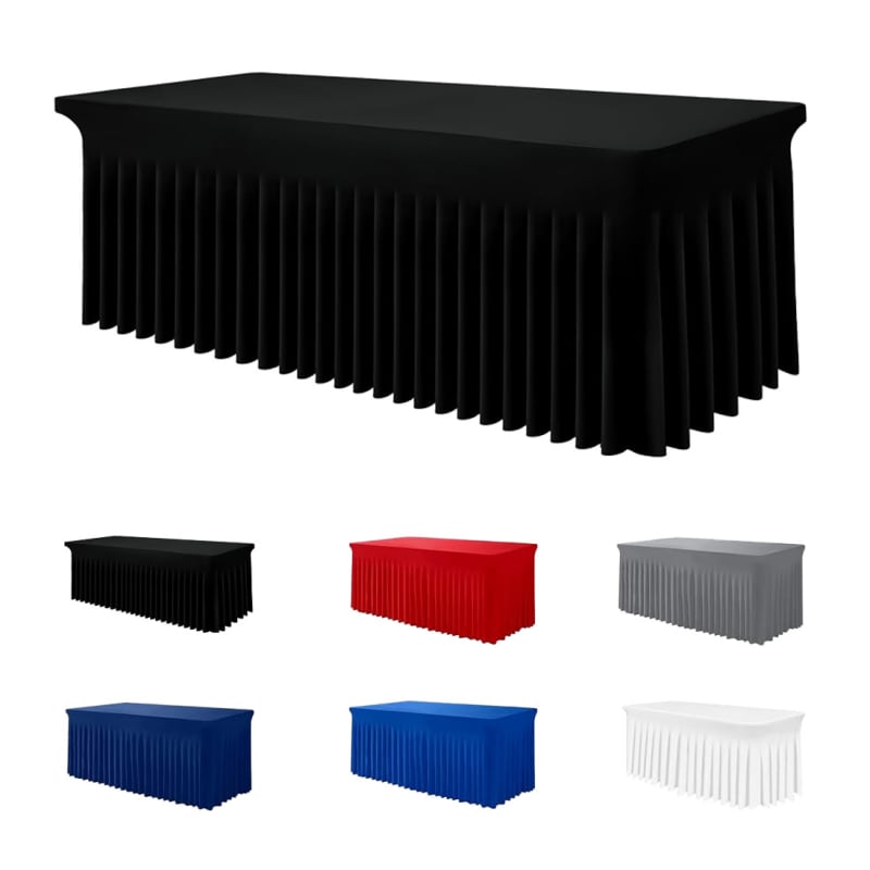 Asztalterítő, téglalap alakú poliészter, csúszásmentes, kopásálló, fodrozott szegéllyel