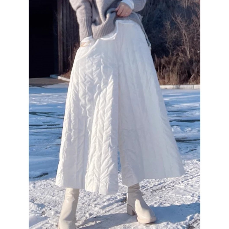 Γυναικείες παντελόνες-φούστα με παχύ ύφασμα, ψηλή μέση, ίσια γραμμή, πολυεστέρας, πλήρωμα πολυεστέρα-βαμβάκι, ιαπωνο-κορεατικό casual στυλ