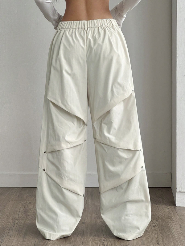 Női casual egyenes szabású nadrág, 95% poliészter, középmagasságú derékkal, hosszú, enyhén rugalmas