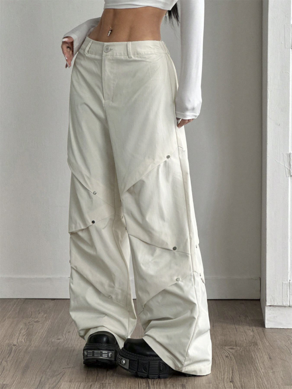 Női casual egyenes szabású nadrág, 95% poliészter, középmagasságú derékkal, hosszú, enyhén rugalmas