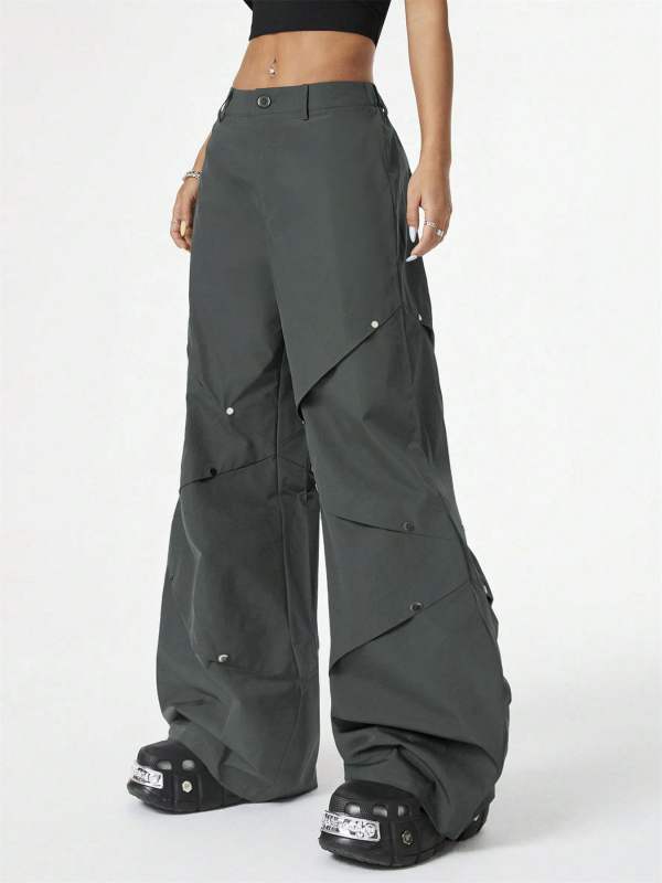 Női casual egyenes szabású nadrág, 95% poliészter, középmagasságú derékkal, hosszú, enyhén rugalmas