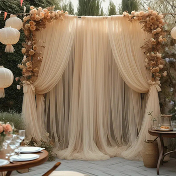 Sieťová záves na vonkajšiu výzdobu svadby | Polyester, Spracovanie: yarn-dyed, Polopriehľadný 40–70%, Priestory: obývačka, spálňa, pracovna, vonku, jedáleň, balkón | Moderný minimalistický štýl