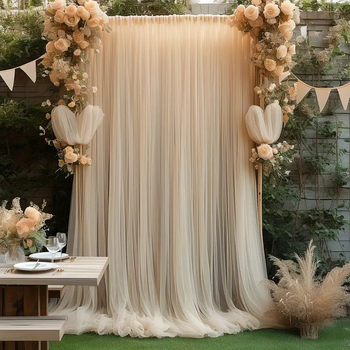 Sieťová záves na vonkajšiu výzdobu svadby | Polyester, Spracovanie: yarn-dyed, Polopriehľadný 40–70%, Priestory: obývačka, spálňa, pracovna, vonku, jedáleň, balkón | Moderný minimalistický štýl