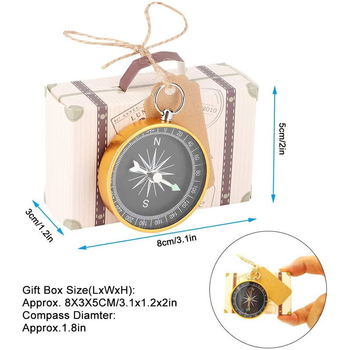 Námorný kompás – cestovný suvenír na svadbu — Materiál: papier + zliatina; Balenie: vrecúška; Kategória: Darček; Vhodné ako darček na turistické spomienky a párty; Použitie: Svadba