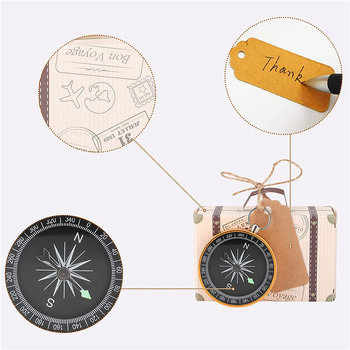 Námorný kompás – cestovný suvenír na svadbu — Materiál: papier + zliatina; Balenie: vrecúška; Kategória: Darček; Vhodné ako darček na turistické spomienky a párty; Použitie: Svadba