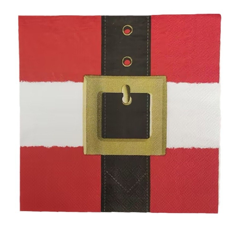 Vianočné dekoratívne servítky s motívom Santa, 20 listov v balení, 2 vrstvy, 80 g, bez vône, celulóza z virgin dreva