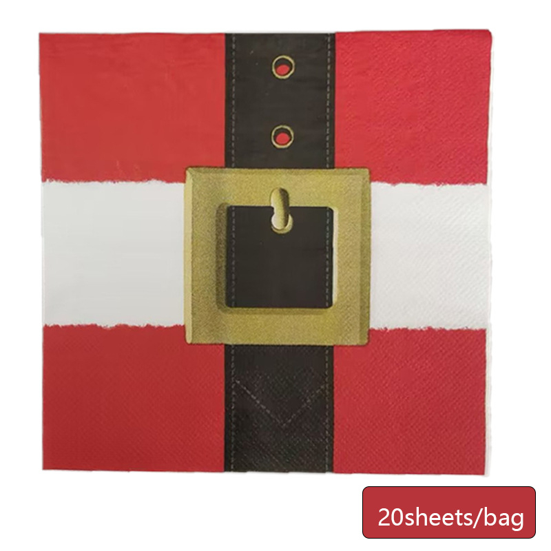 Vianočné dekoratívne servítky s motívom Santa, 20 listov v balení, 2 vrstvy, 80 g, bez vône, celulóza z virgin dreva