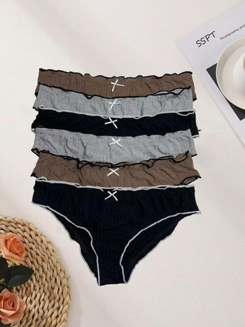 Pamut női alsónemű Lettuce Trim szegéllyel, puha és légáteresztő, magas derekú