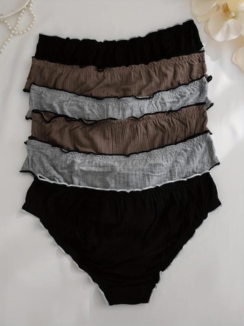 Pamut női alsónemű Lettuce Trim szegéllyel, puha és légáteresztő, magas derekú