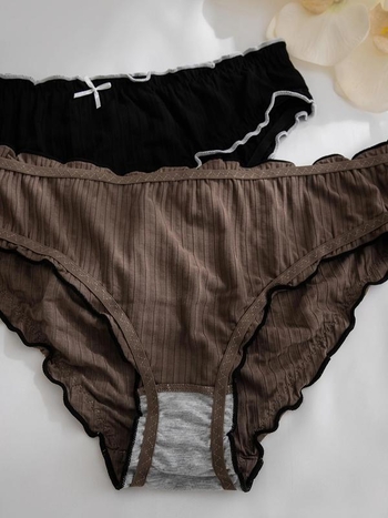 Pamut női alsónemű Lettuce Trim szegéllyel, puha és légáteresztő, magas derekú