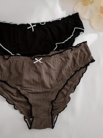 Pamut női alsónemű Lettuce Trim szegéllyel, puha és légáteresztő, magas derekú