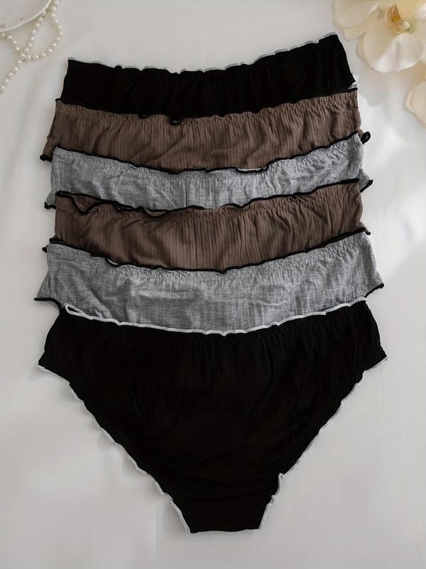 Pamut női alsónemű Lettuce Trim szegéllyel, puha és légáteresztő, magas derekú