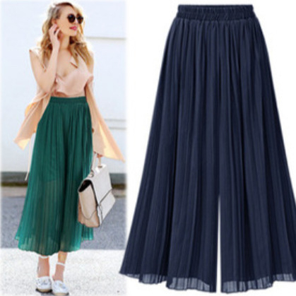 Šifono plisė midi sijonas - poliesterio-viskozės mišinys - gaivus ir saldus stilius