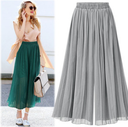 Šifono plisė midi sijonas - poliesterio-viskozės mišinys - gaivus ir saldus stilius