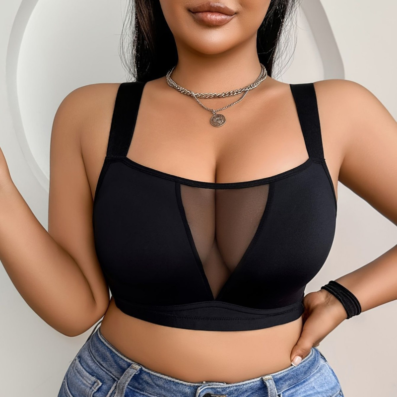 Moteriška belaidė, be siūlių liemenėlė su giliu V iškirpimu, plonai formuoti kupolai, nugarinis užsegimas su trim eilučių kabliukų